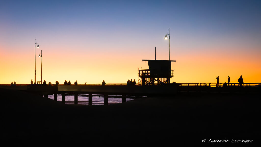 photo coucher de soleil à Venice Beach